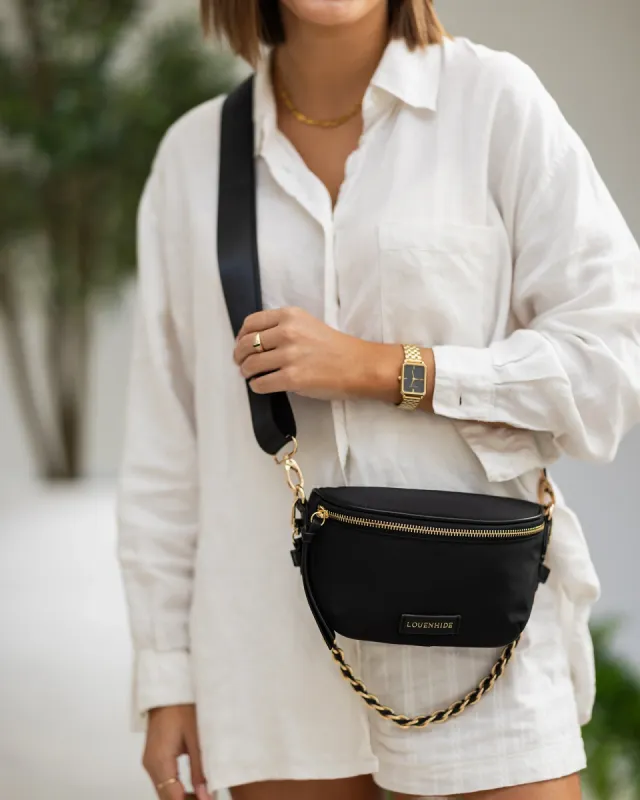 Louenhide Halsey Nylon Sling Bag - Black sold by Boutique with Grace