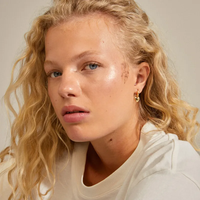 Pilgrim Sophia Recycled Heart Hoops - Gold sold by Boutique with Grace