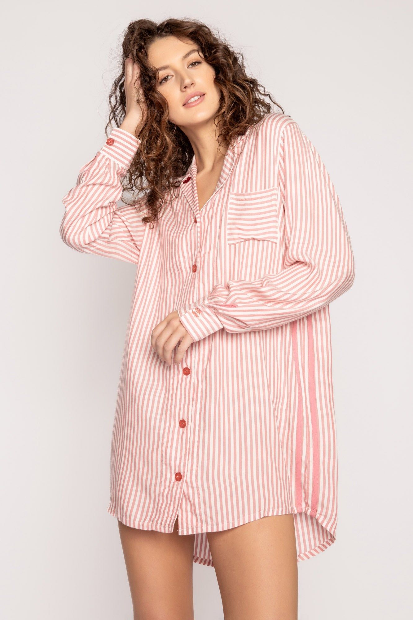 PJ Salvage Stripe Hype Nightshirt - Rust sold by Boutique with Grace product image thumbnail 2