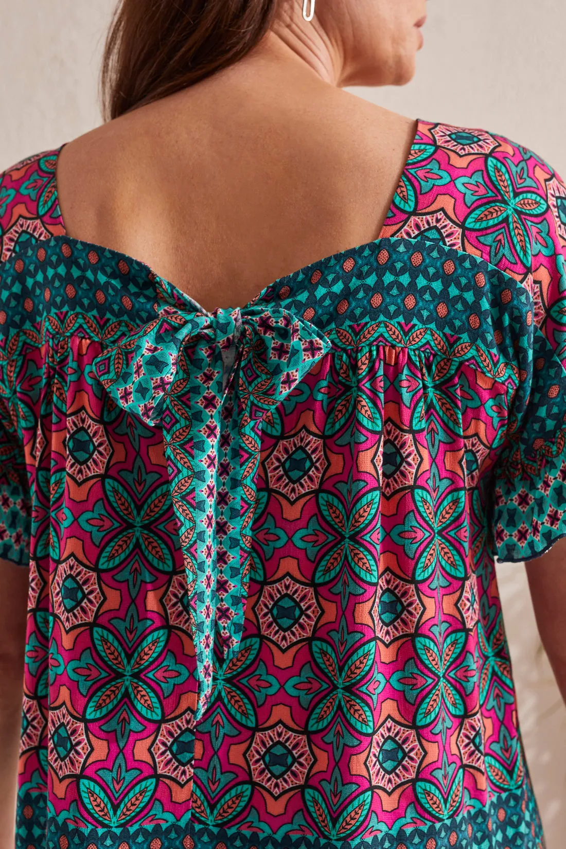Tribal Ruffle Sleeve Blouse - Atlantic sold by Boutique with Grace product image thumbnail 3