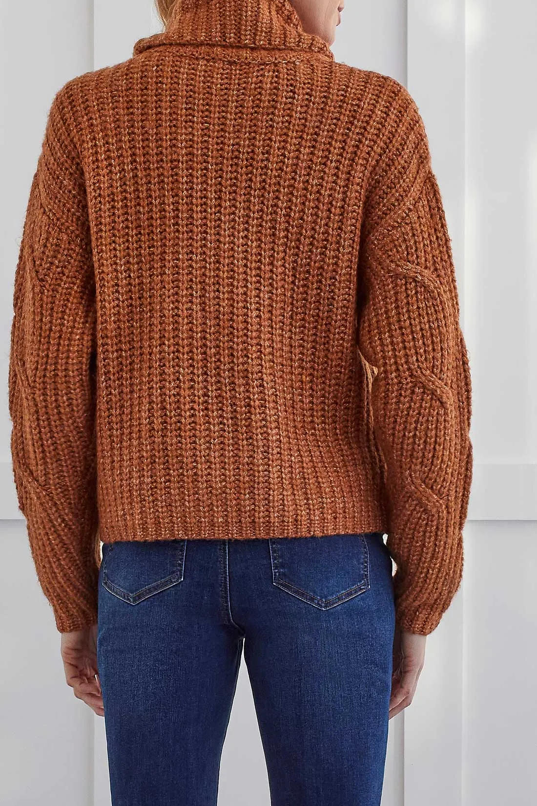 Tribal Cable Turtleneck - Mocha sold by Boutique with Grace product image thumbnail 2