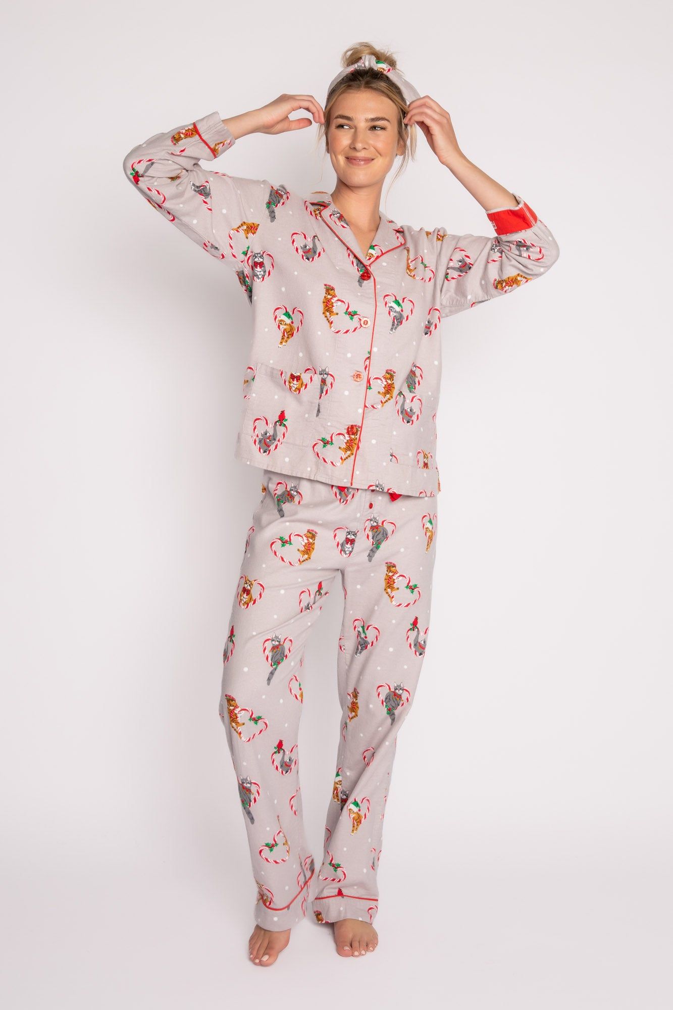 PJ Salvage Flannels - Grey Cats sold by Boutique with Grace