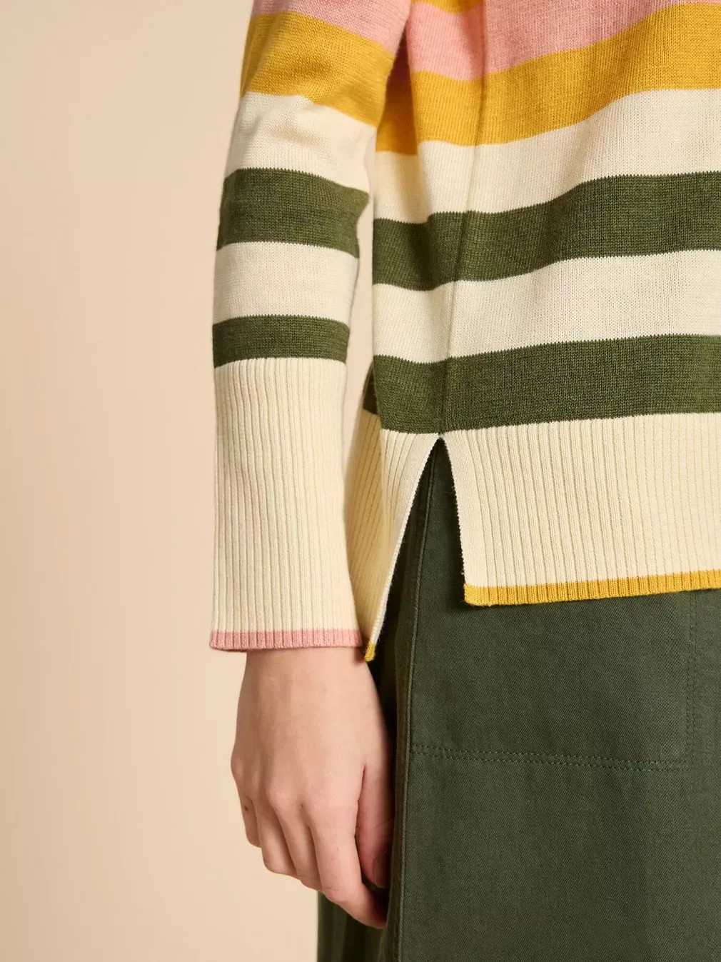 White Stuff Olive Stripe Jumper - Natural Multi sold by Boutique with Grace product image thumbnail 5