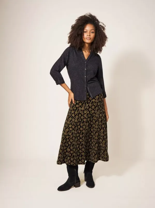 White Stuff Annie Sparkle Jersey Shirt - Charcoal sold by Boutique with Grace