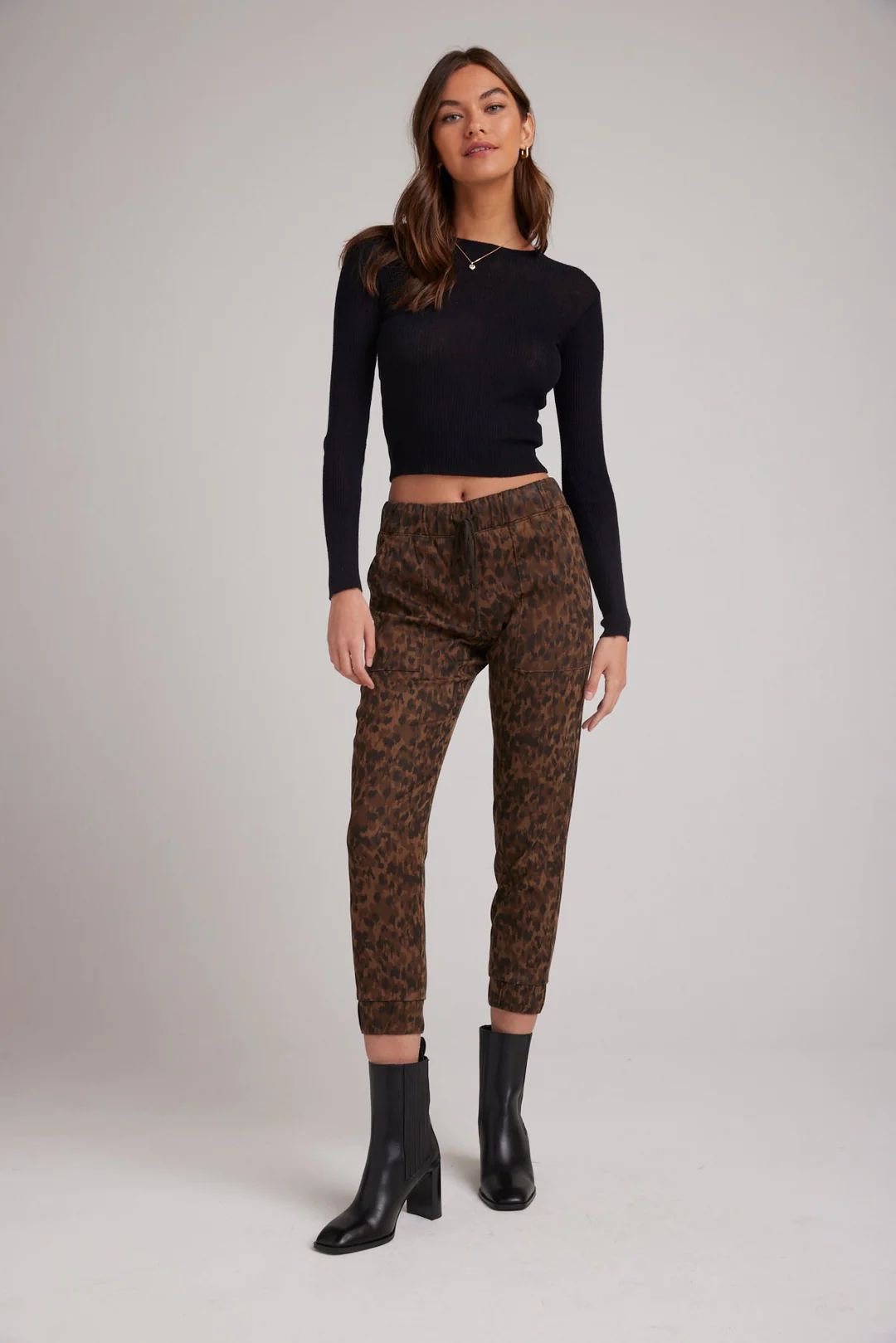 Bella Dahl Pocket Jogger - Animal Camo Print sold by Boutique with Grace