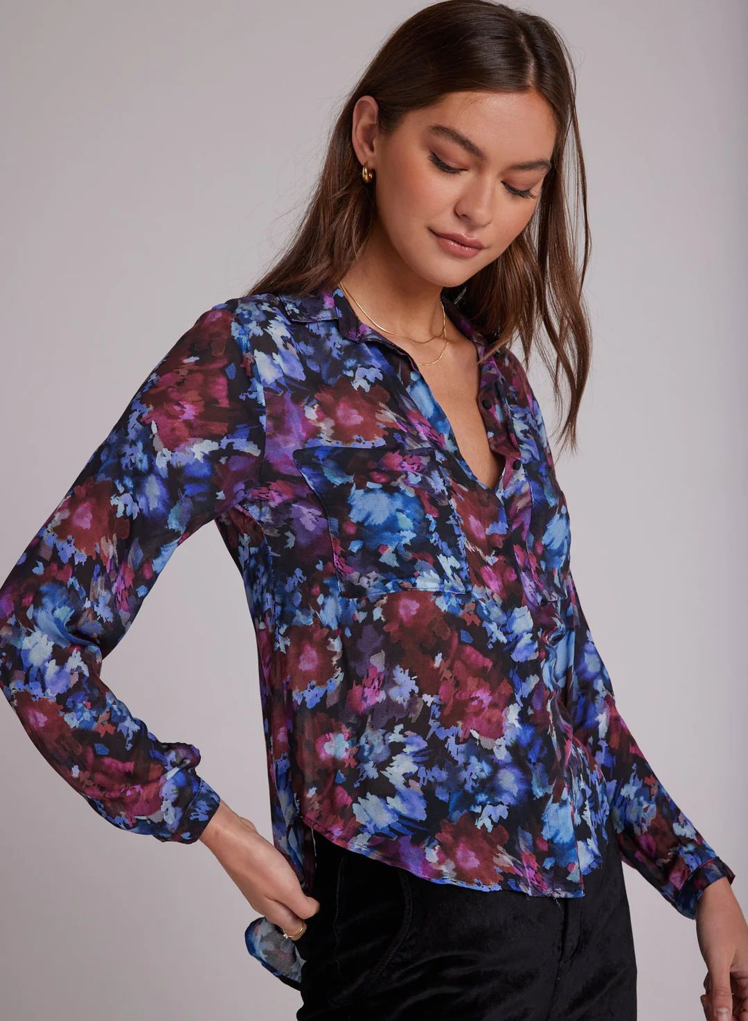 Bella Dahl Hipster Shirt - Midnight Bloom sold by Boutique with Grace product image thumbnail 2