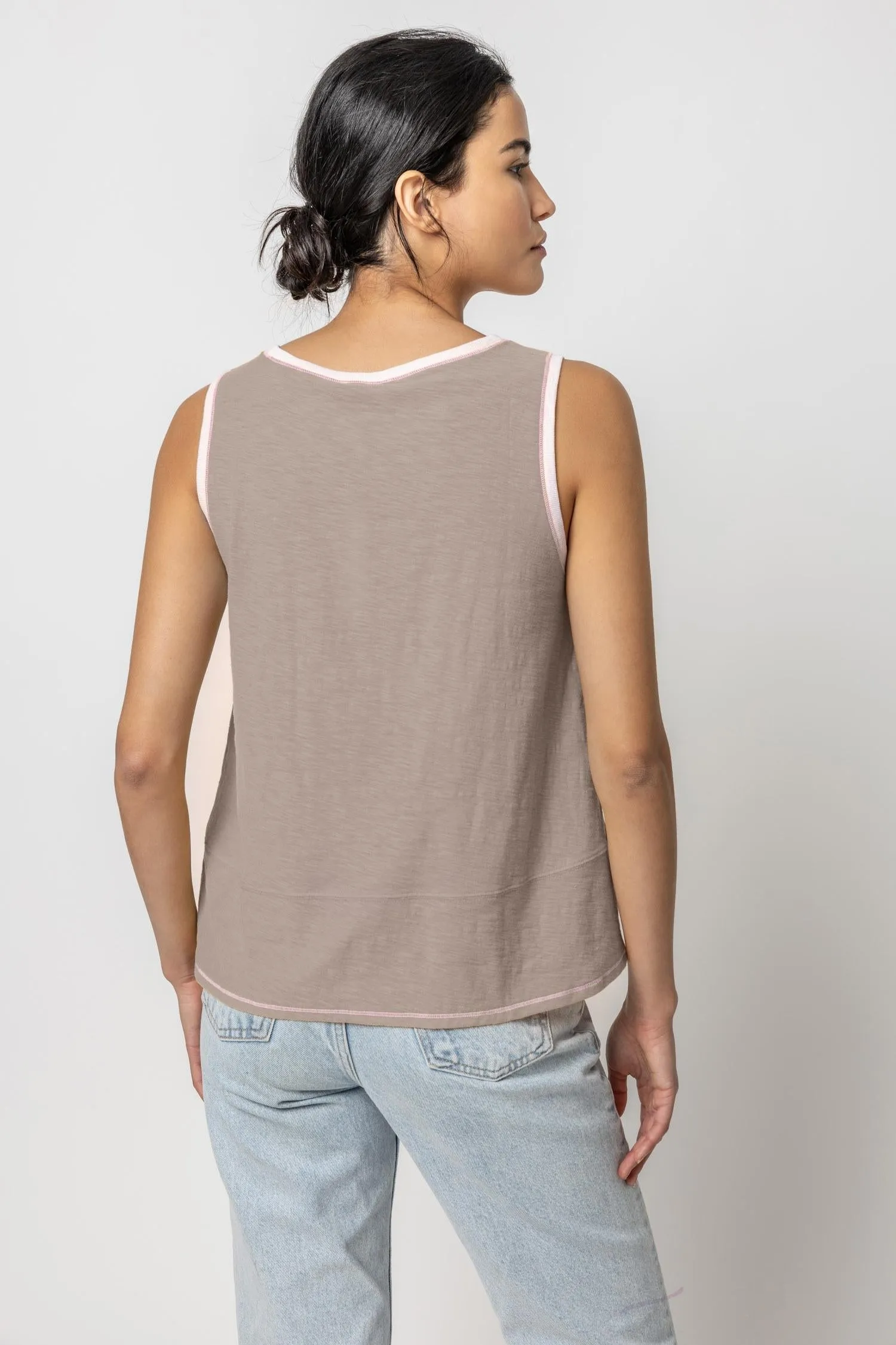 Lilla P Contrast Colour Tank - Driftwood sold by Boutique with Grace product image thumbnail 2