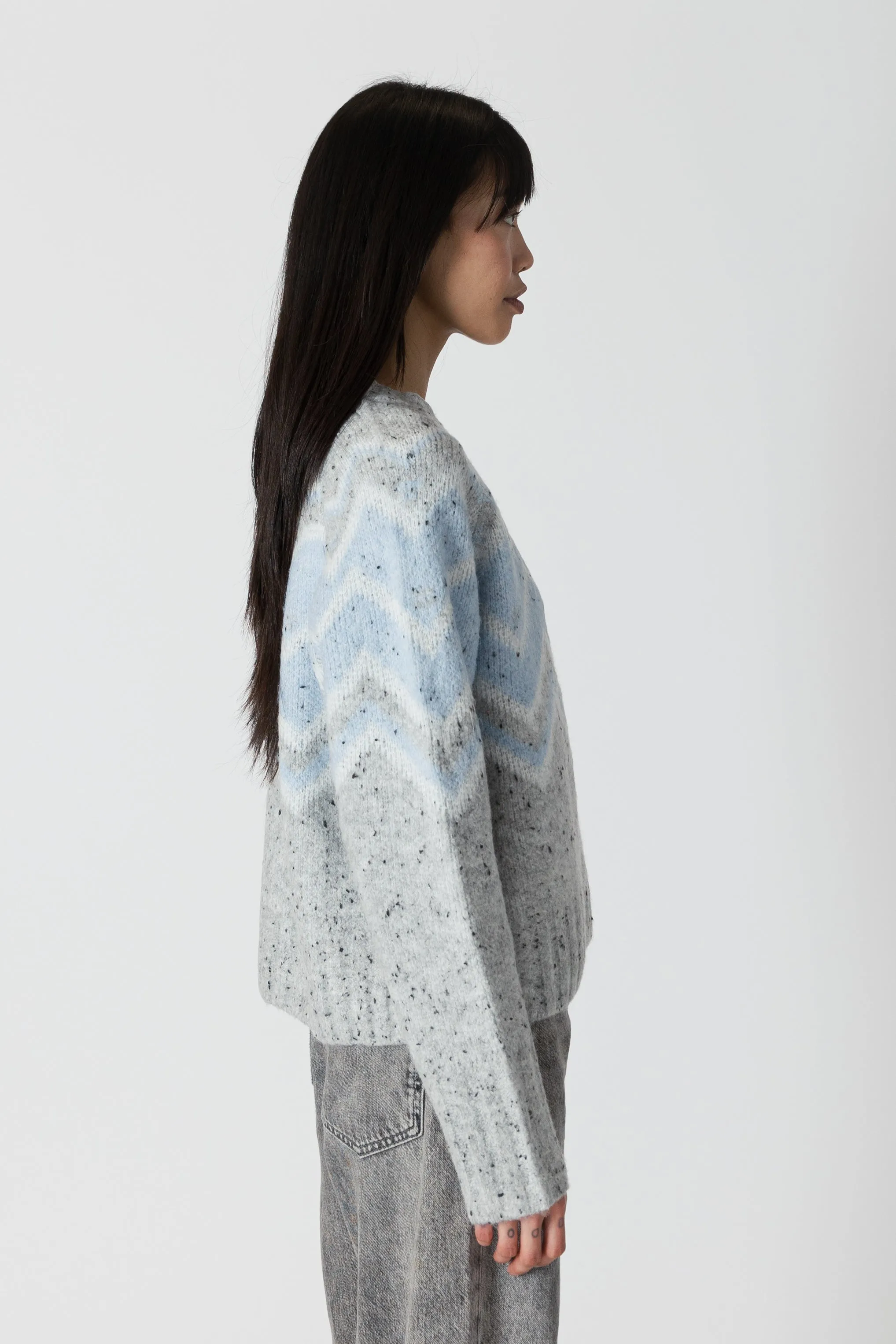 Lyla & Luxe Leighton Fairisle Sweater - Grey/Blue sold by Boutique with Grace product image thumbnail 3