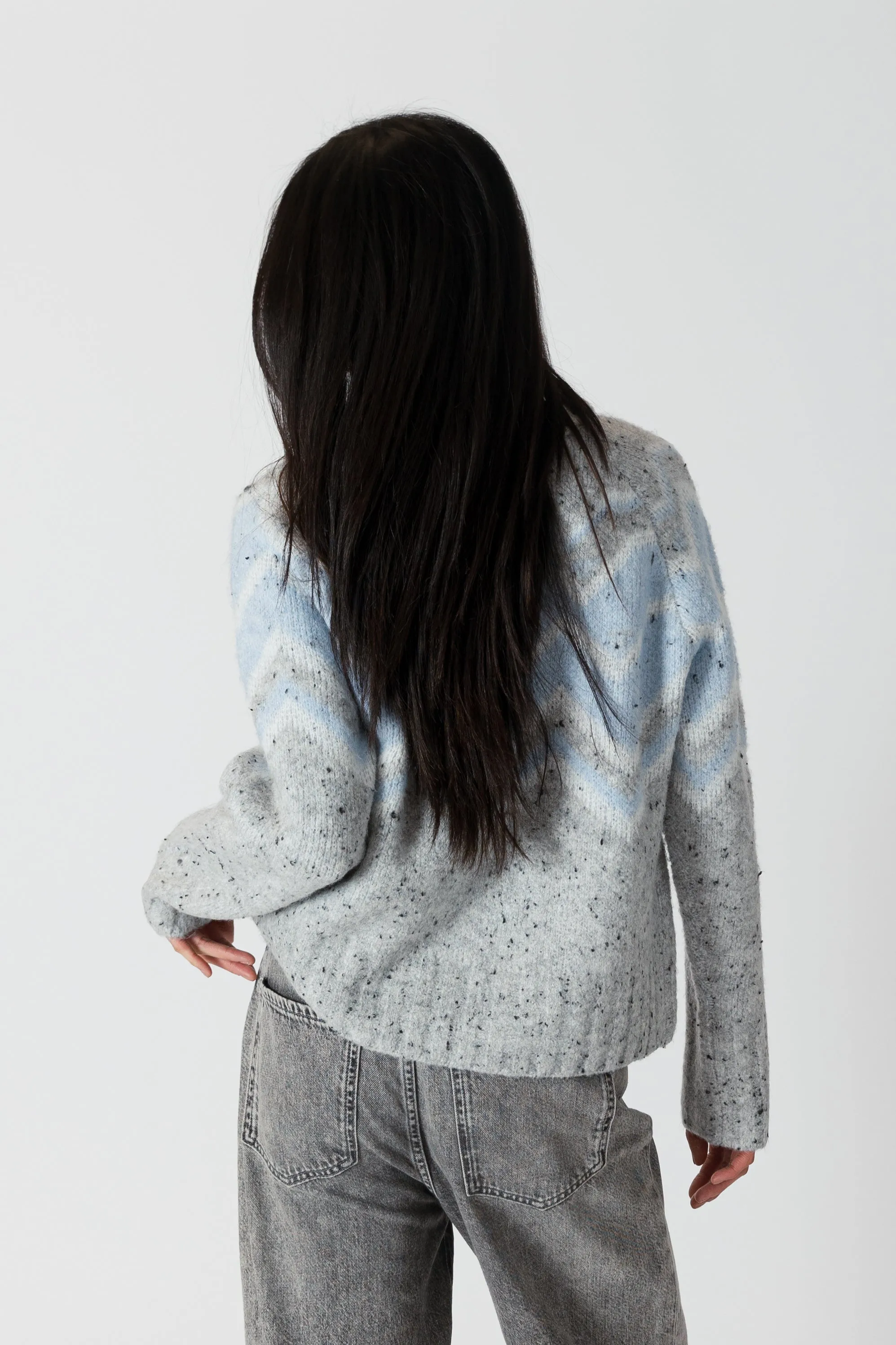 Lyla & Luxe Leighton Fairisle Sweater - Grey/Blue sold by Boutique with Grace product image thumbnail 4