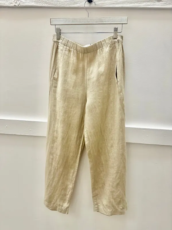 Velvet Lola Linen Pants - Biscuit sold by Boutique with Grace