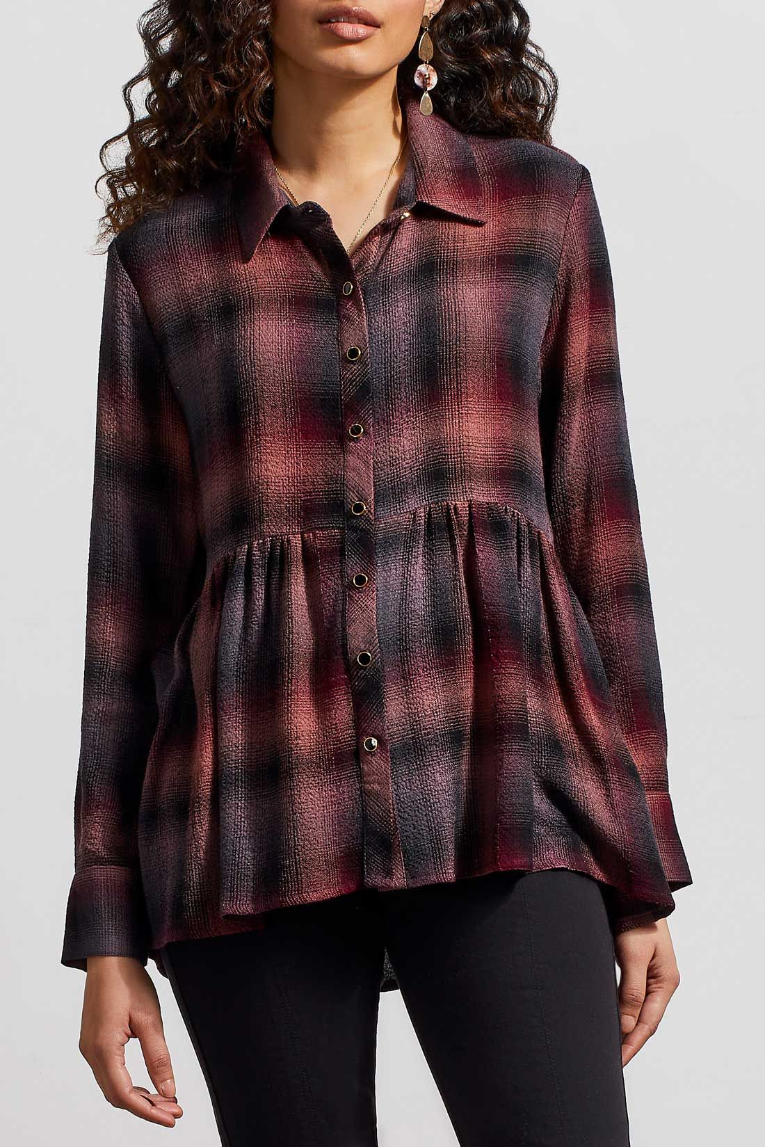 Tribal Peplum Blouse - Black Orchid sold by Boutique with Grace product image thumbnail 3