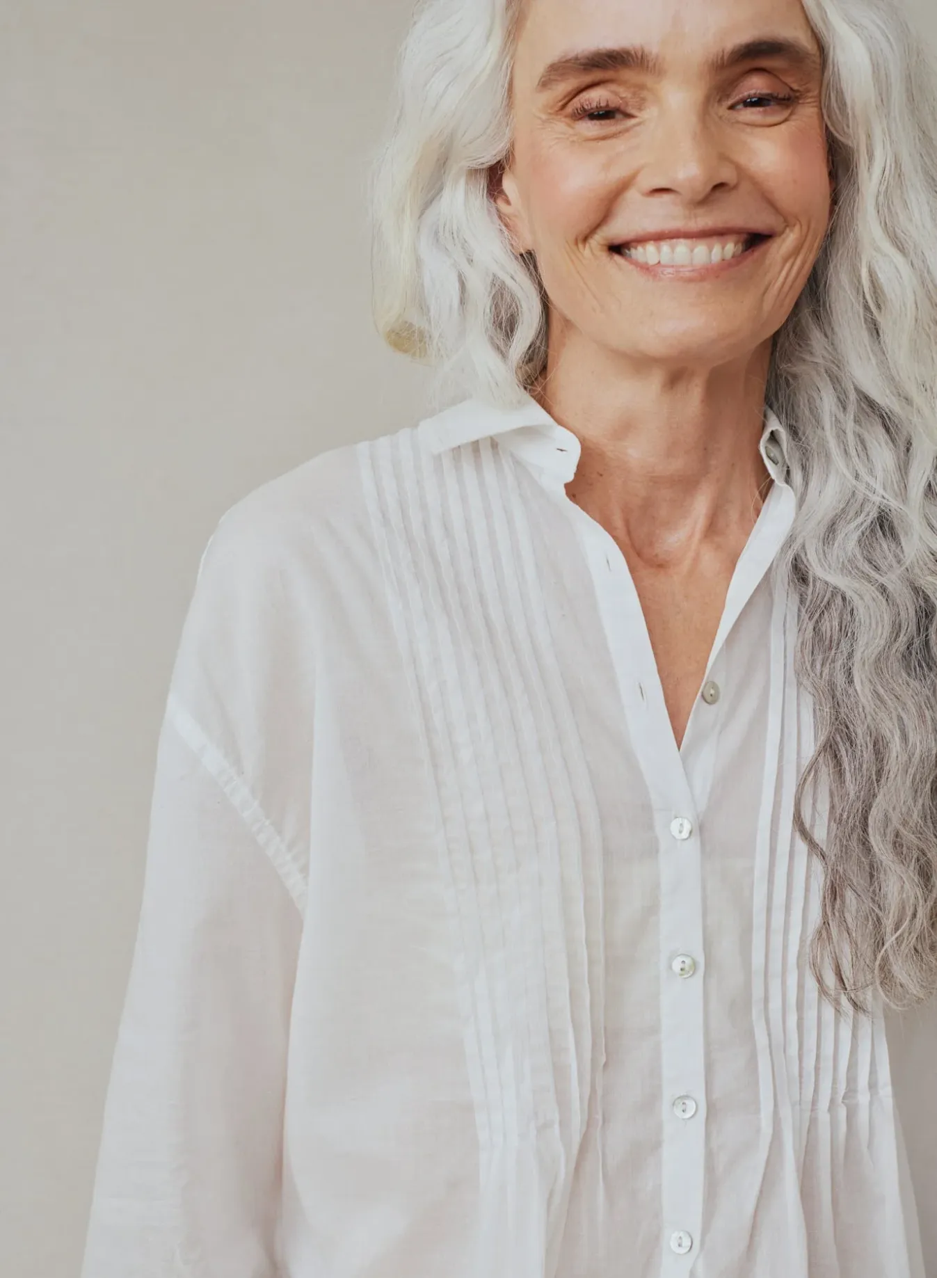 Bella Dahl Pintucked Flowy Shirt - White sold by Boutique with Grace product image thumbnail 2