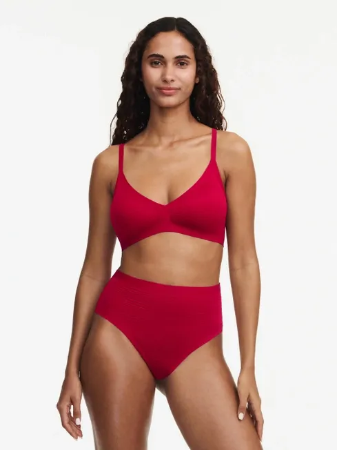 Chantelle Soft Stretch Stripes High Waist Thong - Passion Red sold by Boutique with Grace product image thumbnail 4