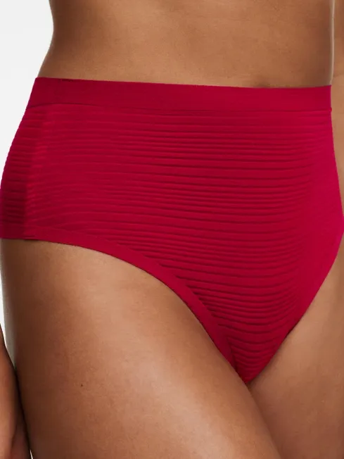 Chantelle Soft Stretch Stripes High Waist Thong - Passion Red sold by Boutique with Grace product image thumbnail 3