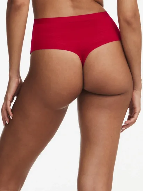 Chantelle Soft Stretch Stripes High Waist Thong - Passion Red sold by Boutique with Grace product image thumbnail 2