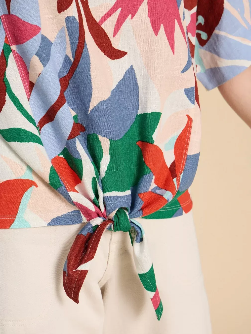 White Stuff Sara Tie-Hem Top - White Print sold by Boutique with Grace product image thumbnail 5