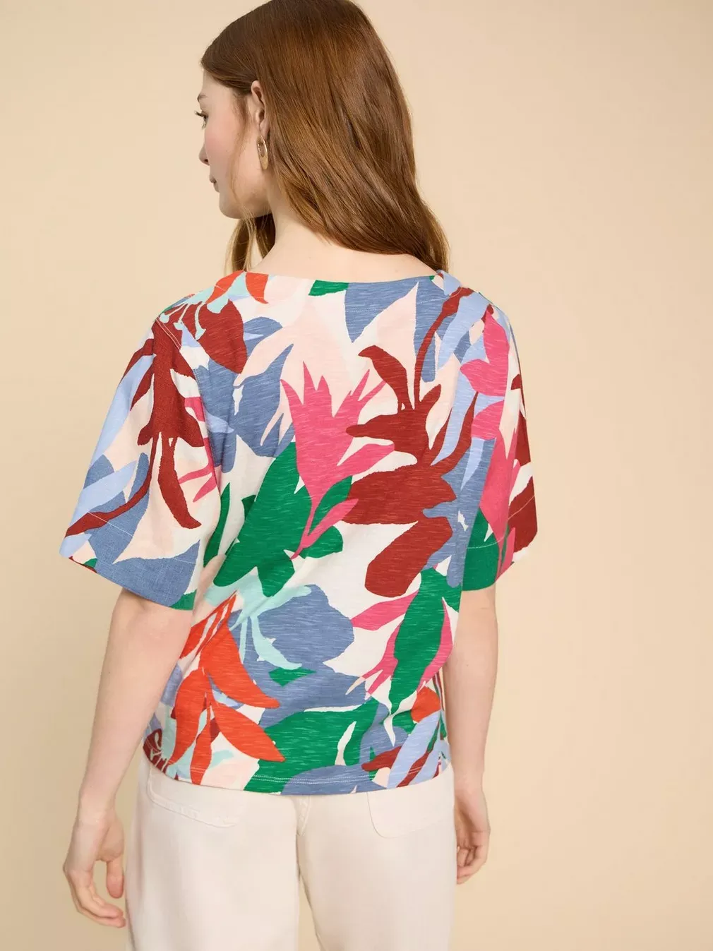 White Stuff Sara Tie-Hem Top - White Print sold by Boutique with Grace product image thumbnail 3