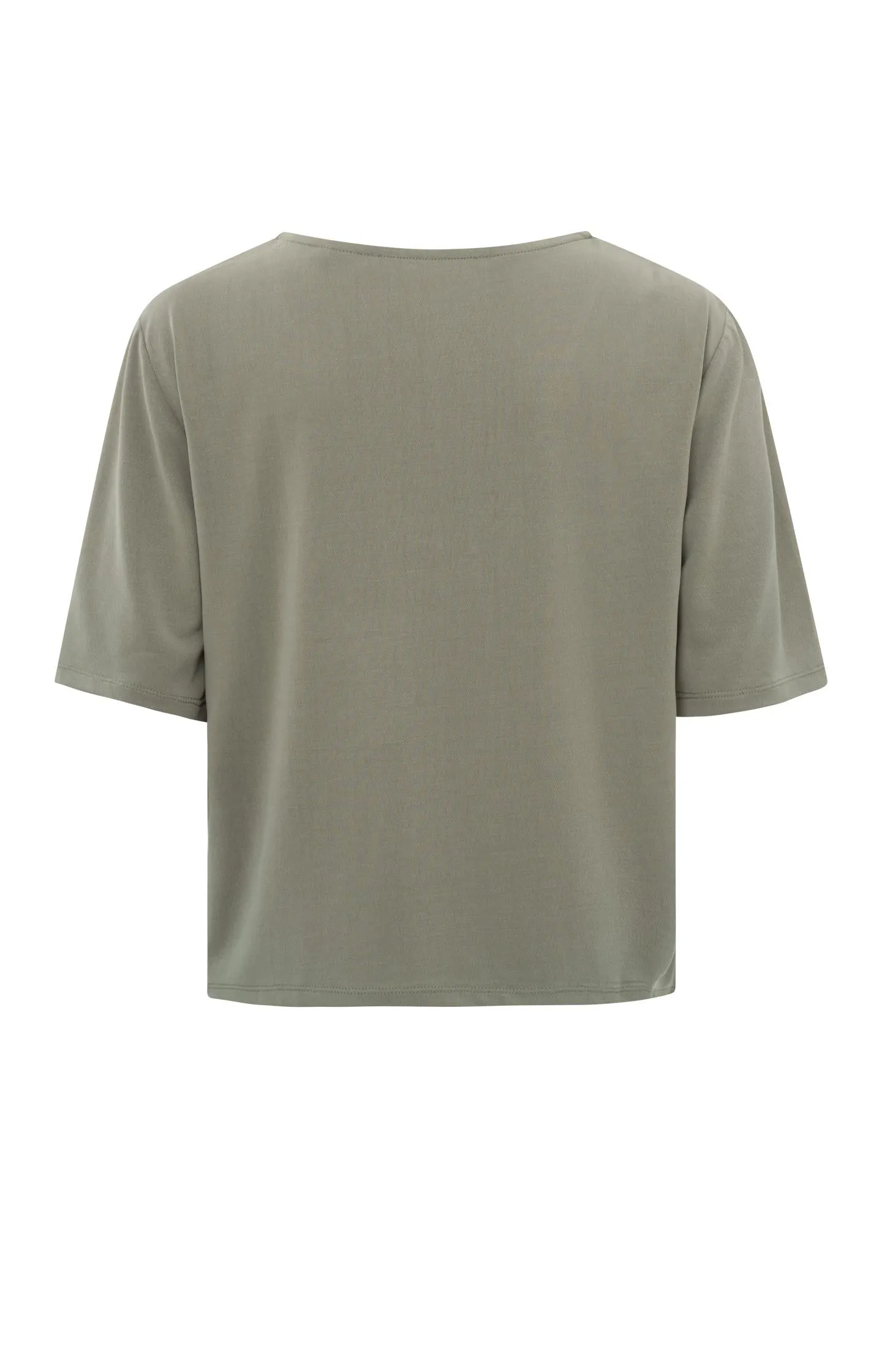Yaya Tape Neckline Tee - Army Green sold by Boutique with Grace product image thumbnail 2