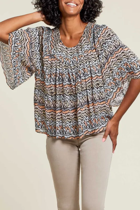 Tribal Lara Blouse - Clay sold by Boutique with Grace