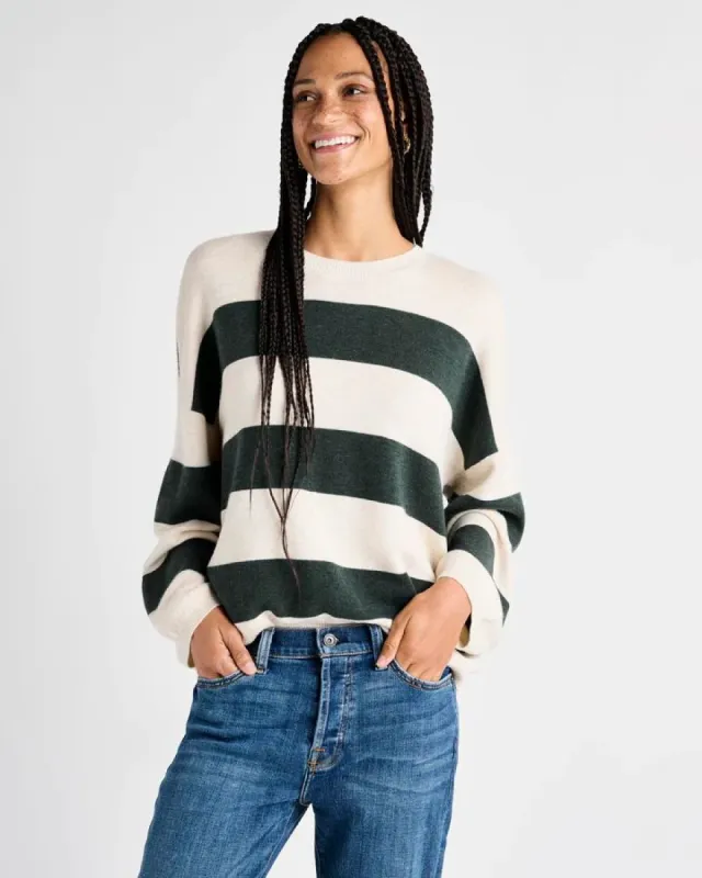 Splendid Ivy Stripe Sweater - Balsam Stripe sold by Boutique with Grace