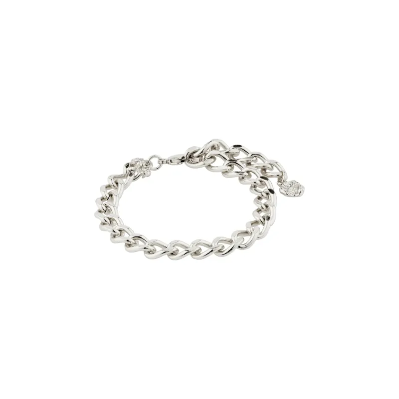 Pilgrim Charm Recycled Curb Bracelet - Silver sold by Boutique with Grace