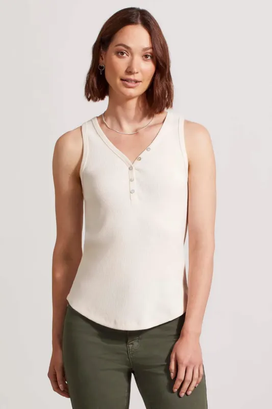 Tribal Henley Tank with Buttons - Sandust sold by Boutique with Grace