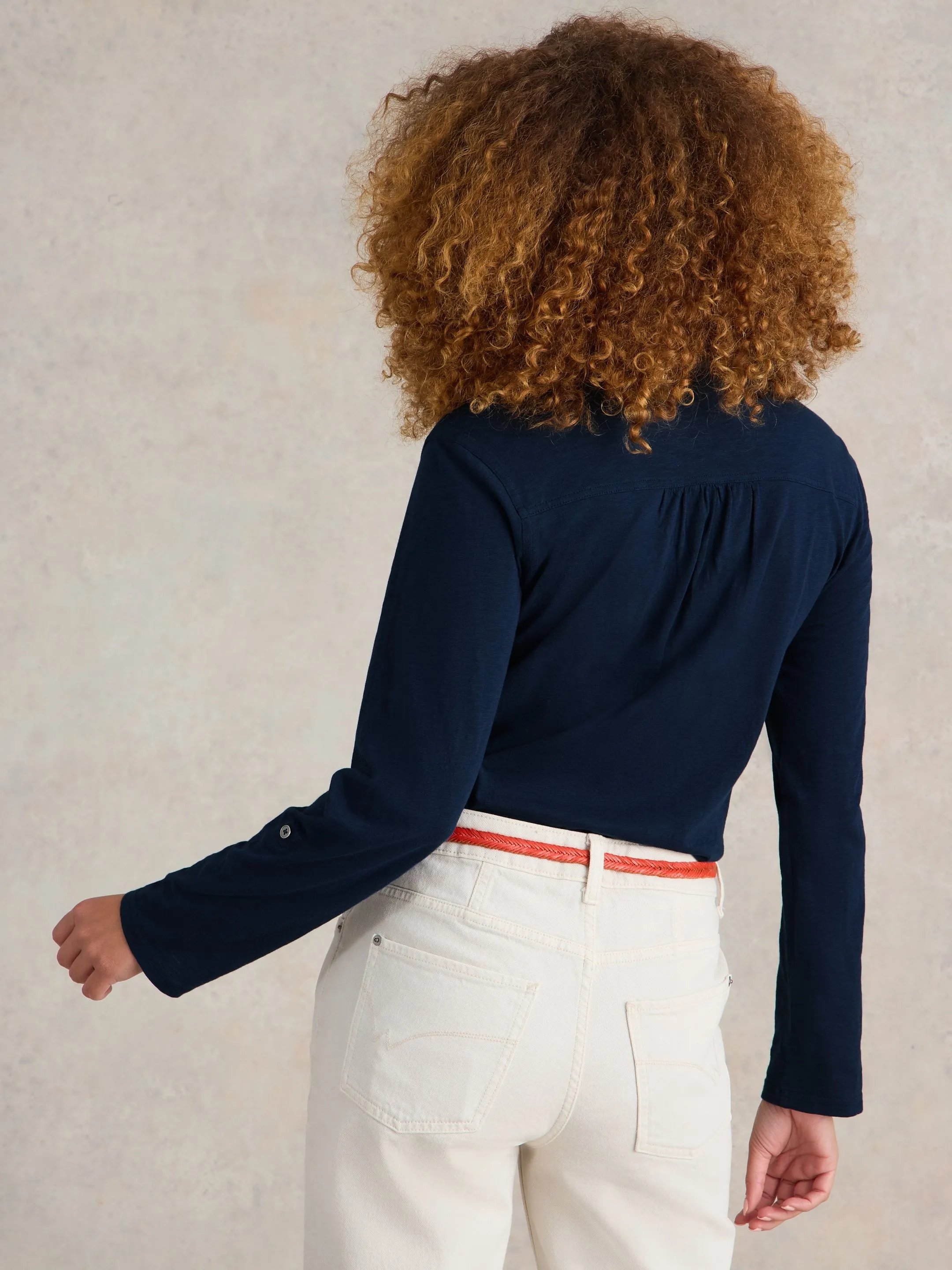 White Stuff Annie Longline Shirt - Navy sold by Boutique with Grace product image thumbnail 3