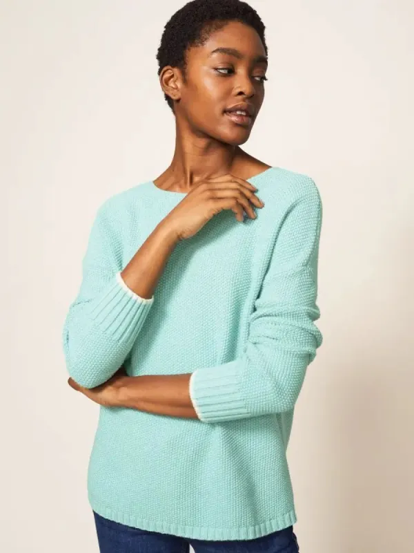 White Stuff Southbank Jumper - Light Teal sold by Boutique with Grace