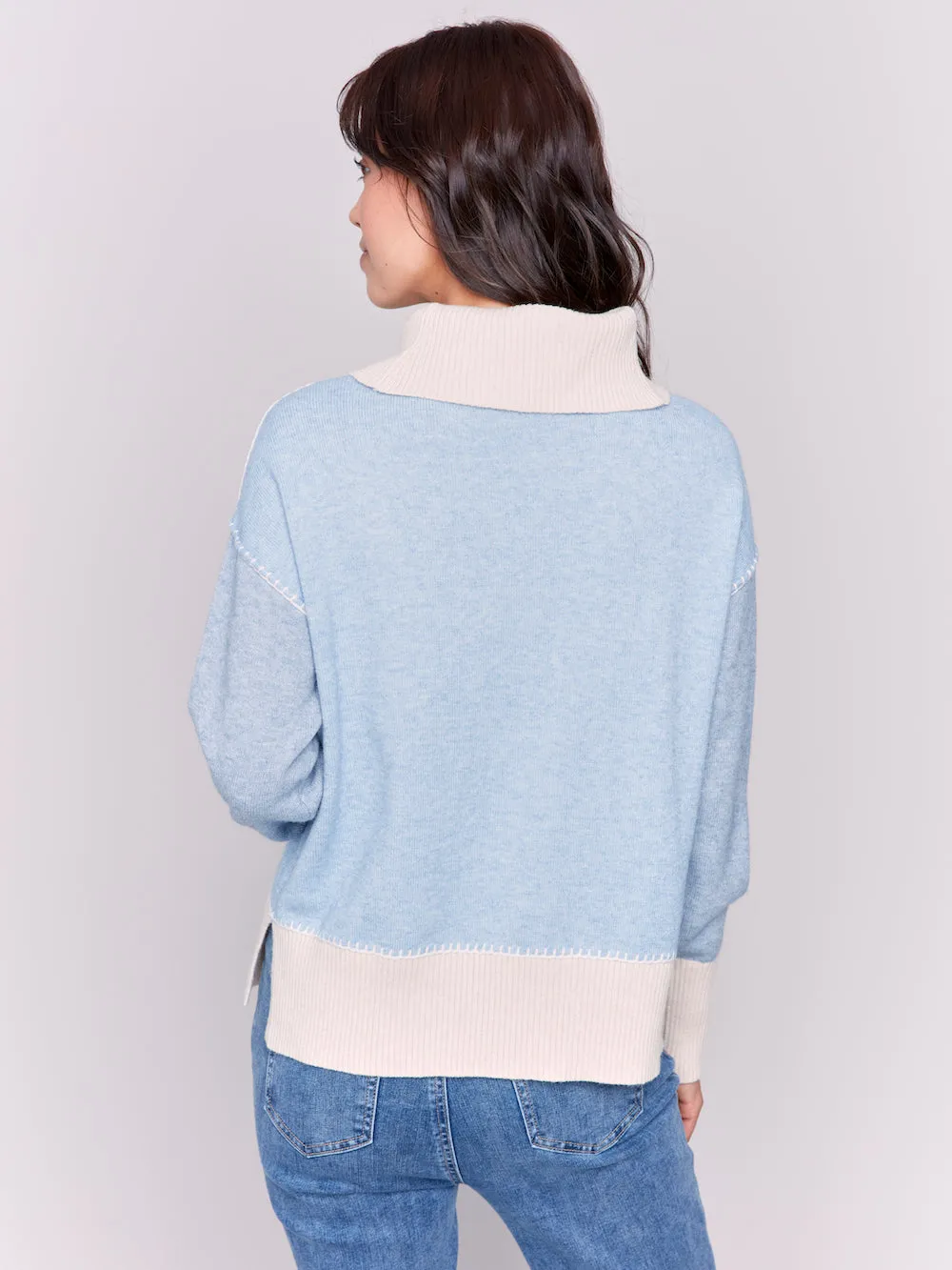 Charlie B Colourblock Sweater - Heather Frost sold by Boutique with Grace product image thumbnail 5