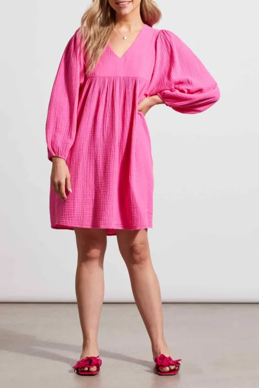 Tribal Anna Puff Sleeve Dress - Pink sold by Boutique with Grace
