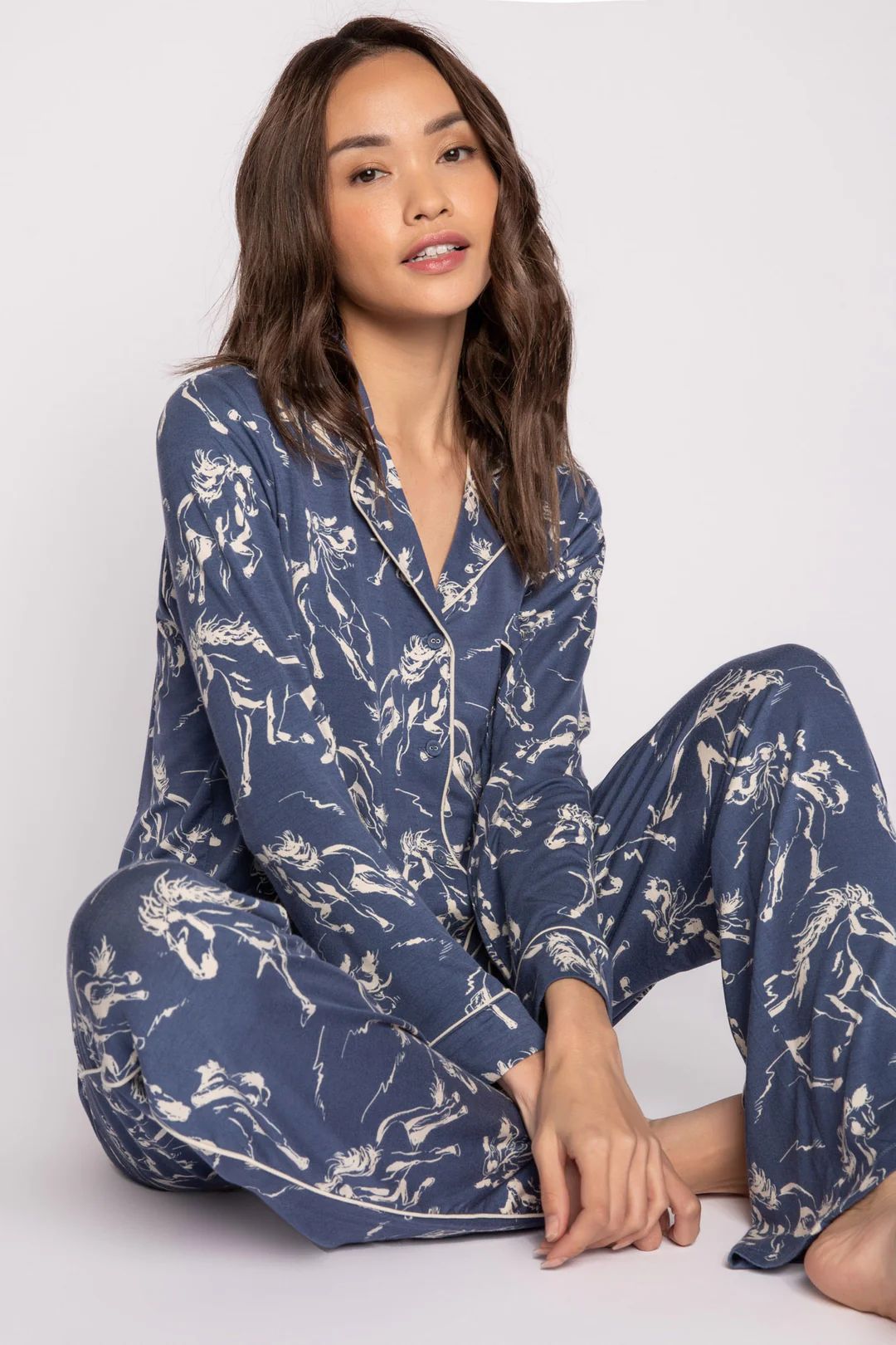 PJ Salvage Running Wild PJ Set - Dark Denim sold by Boutique with Grace