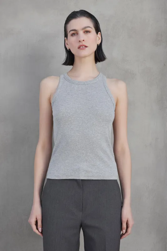 Velvet Cruz Modal Rib Tank - Heather Grey sold by Boutique with Grace