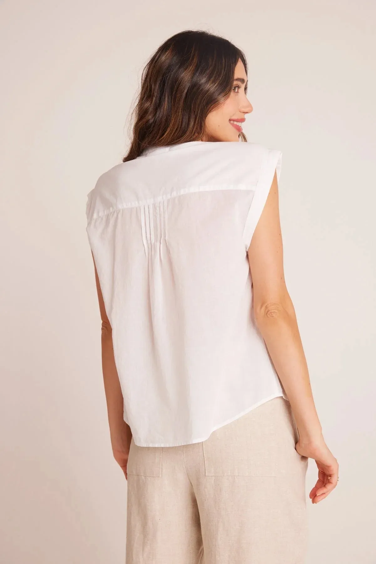 Bella Dahl SS Pintuck Pullover - White sold by Boutique with Grace product image thumbnail 3