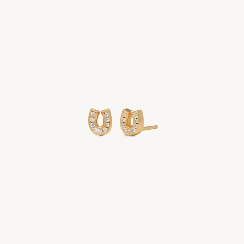 Hillberg & Berk Mini Horseshoe Stud Earrings sold by Boutique with Grace