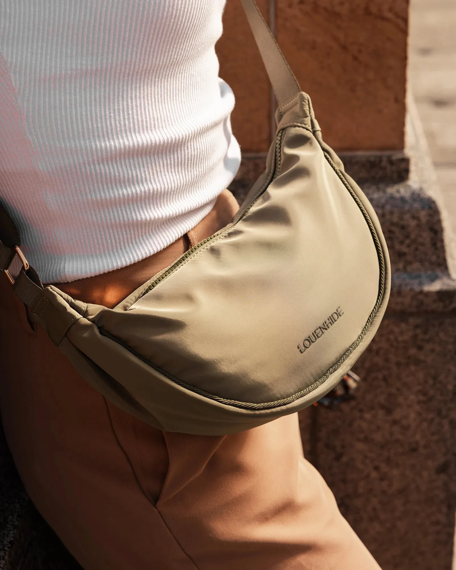 Louenhide Sylvia Nylon Sling Bag - Khaki sold by Boutique with Grace product image thumbnail 4