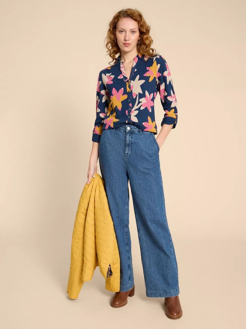 White Stuff Annie Jersey Shirt - Navy Print sold by Boutique with Grace product image thumbnail 2