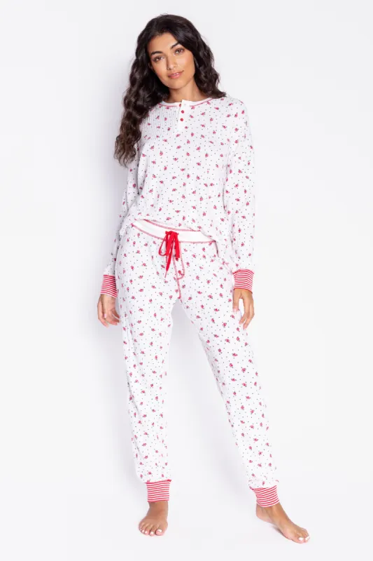 PJ Salvage Ski Jammies - Ivory Floral sold by Boutique with Grace