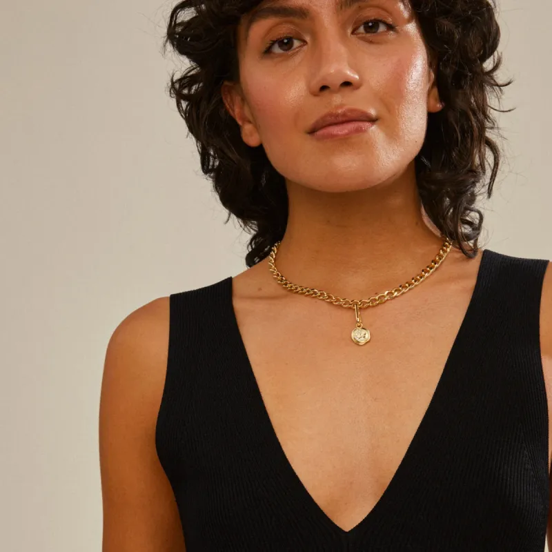 Pilgrim Charm Recycled Moon Pendant - Gold sold by Boutique with Grace