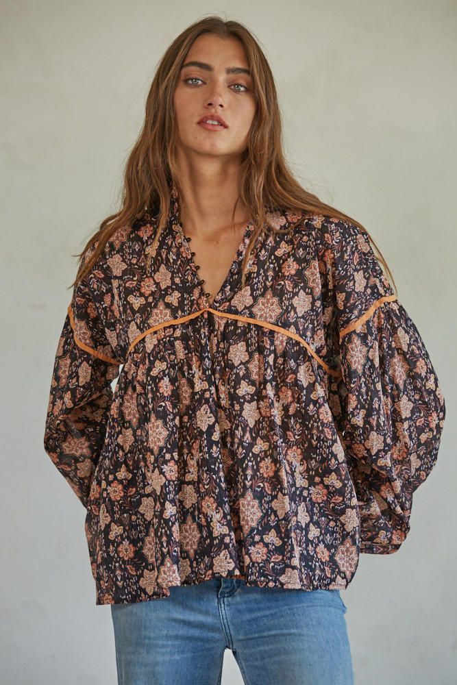 By Together Elowen Floral Top - Black Multi sold by Boutique with Grace product image thumbnail 2