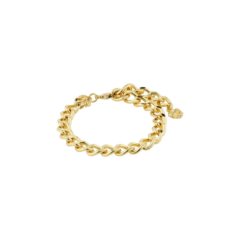 Pilgrim Charm Recycled Curb Bracelet - Gold sold by Boutique with Grace