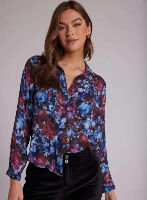 Bella Dahl Hipster Shirt - Midnight Bloom made by Bella Dahl