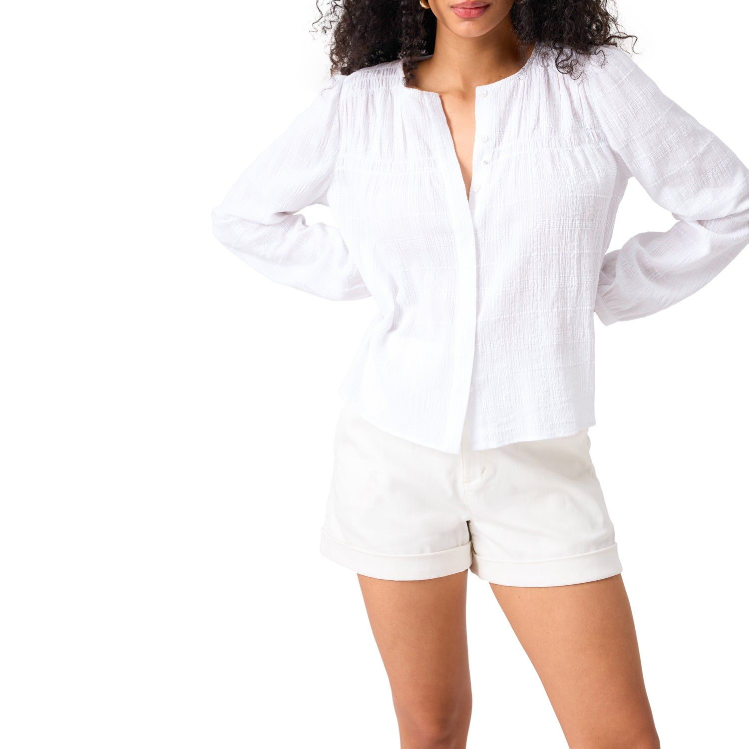 Sanctuary Long Lasting Textured Blouse - White sold by Boutique with Grace product image thumbnail 2