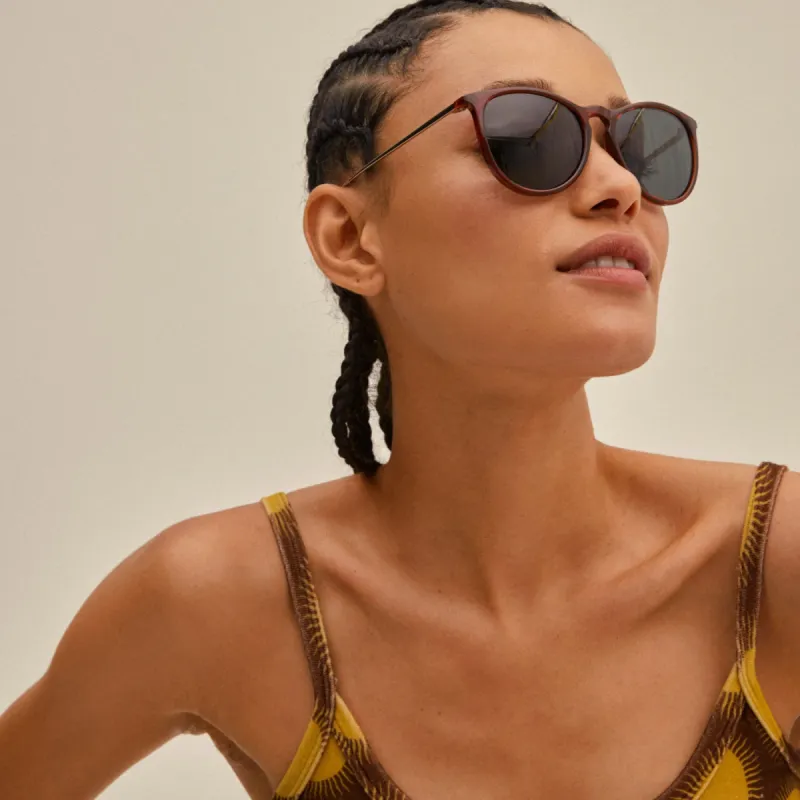 Pilgrim Vanille Sunglasses - Dark Brown/Gold sold by Boutique with Grace