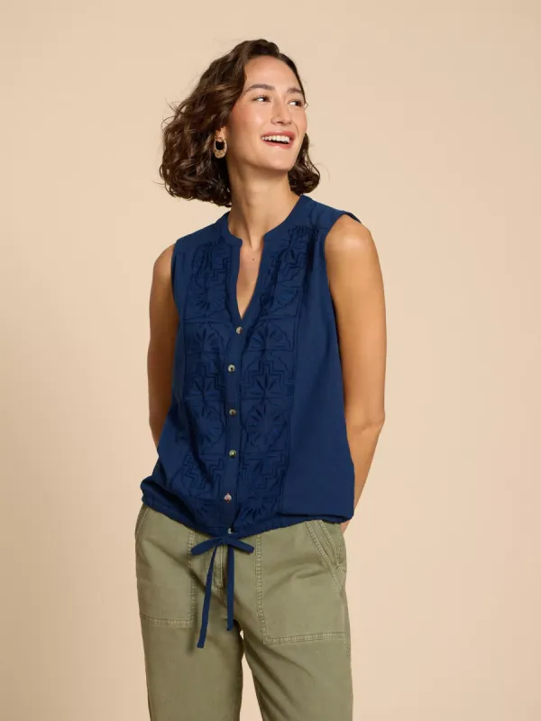 White Stuff Tulip Jersey Tank - French Navy sold by Boutique with Grace
