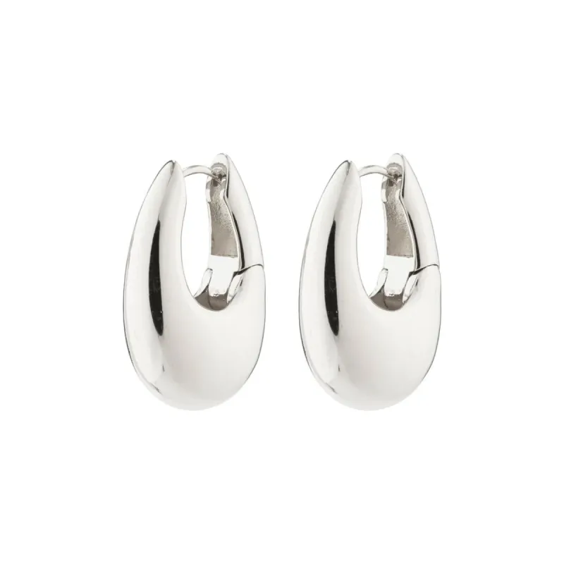 Pilgrim Autumn Chunky Retro Hoops - Silver sold by Boutique with Grace