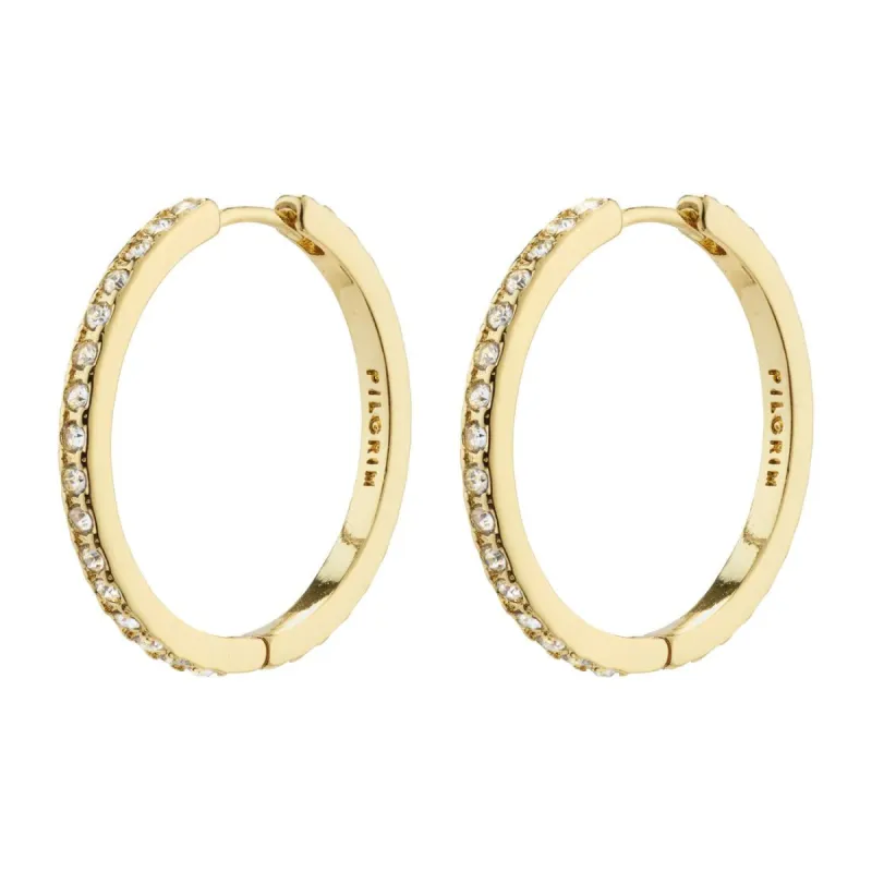 Pilgrim Be Crystal Hoops - Gold sold by Boutique with Grace