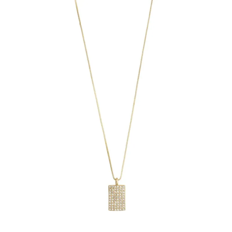Pilgrim Be Crystal Pendant Necklace - Gold sold by Boutique with Grace