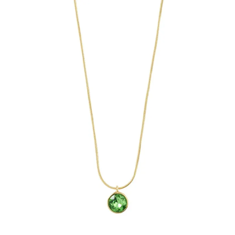 Pilgrim Callie Recycled Crystal Pendant Necklace - Green/Gold sold by Boutique with Grace
