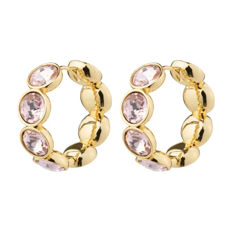 Pilgrim Callie Recycled Crystal Hoops - Rose/Gold sold by Boutique with Grace