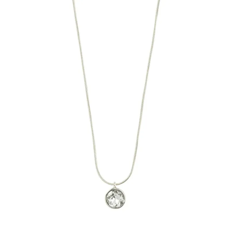 Pilgrim Callie Recycled Crystal Pendant Necklace - Crystal/Silver sold by Boutique with Grace